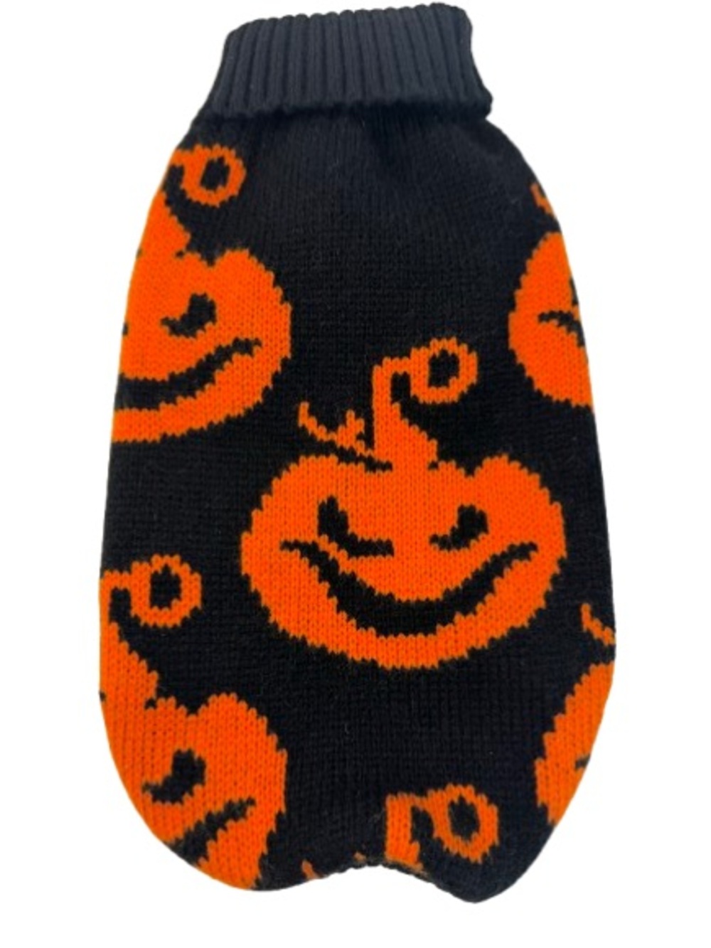 Black & Orange Pumpkin Knit Pet Sweater